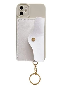 1pc Wallet Phone Case - White - View 2