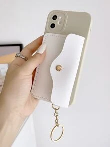 1pc Wallet Phone Case - White - View 3
