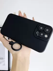 Plain Phone Case With Lanyard Compatible With IPhone15/15Plus/15Pro/15Promax - Black - View 3