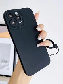 Plain Phone Case With Lanyard Compatible With IPhone15/15Plus/15Pro/15Promax - Black - View 5