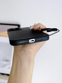 Plain Phone Case With Lanyard Compatible With IPhone15/15Plus/15Pro/15Promax - Black - View 4
