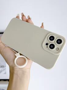 适用于 15/15 Plus/15 Pro/15 Pro Max的纯色手机壳，带挂绳，国际版，非国内版 - 白色 - 查看 3