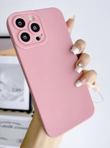 Pink Plain Phone Case With Lanyard Compatible With IPhone15/15Plus/15Pro/15Promax - Pink - View 5