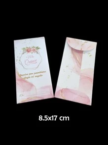25 Money Envelopes, Envelope Shower, 150 G Paper. Wedding, Sweet 15, (8.5x17 Cm) Back To School - 粉色 - 查看 1