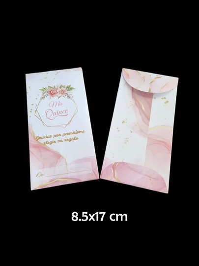 25 Money Envelopes, Envelope Shower, 150 G Paper. Wedding, Sweet 15, (8.5x17 Cm) Back To School