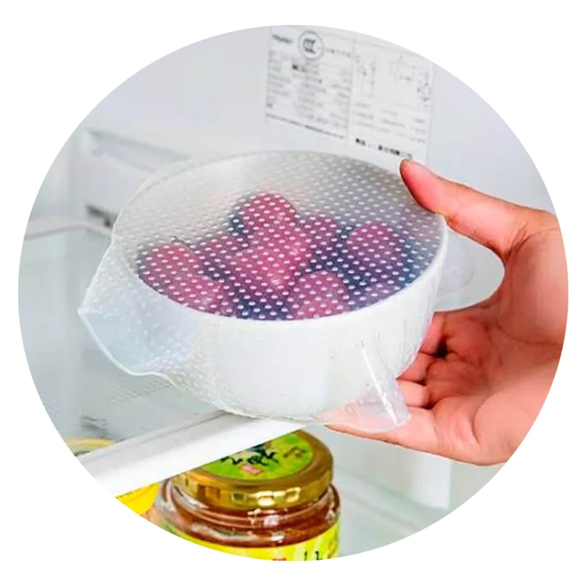 Lecute 4 Silicone Food Lids Food Toper Protector Reusable Kitchen Dishes - Clear - View 1