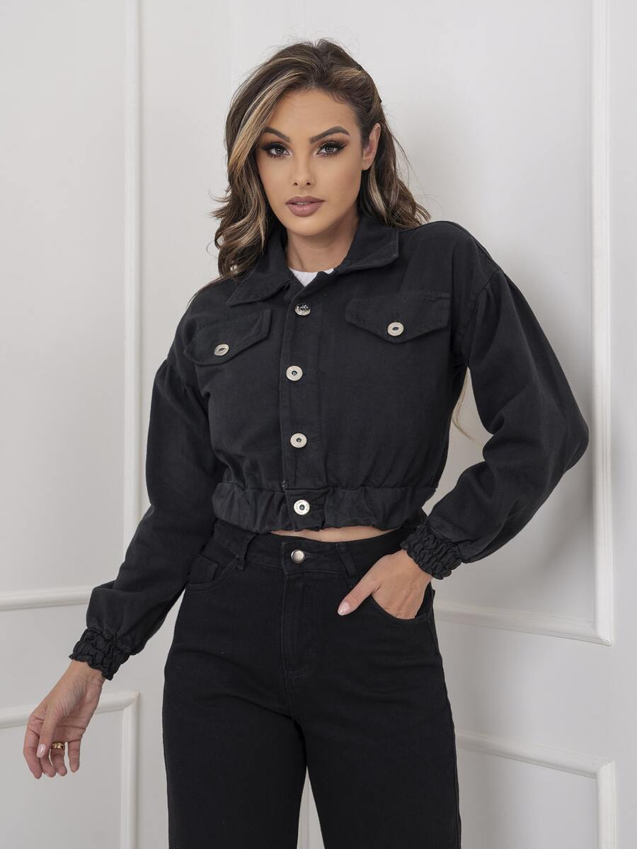 Women Denim Jackets & Coats - 黑色 - 查看 1