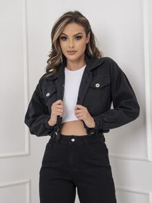 Women Denim Jackets & Coats - 黑色 - 查看 6