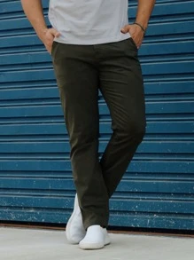 Urban Zone Jeans Men Pants - Verde militar - Ver 3