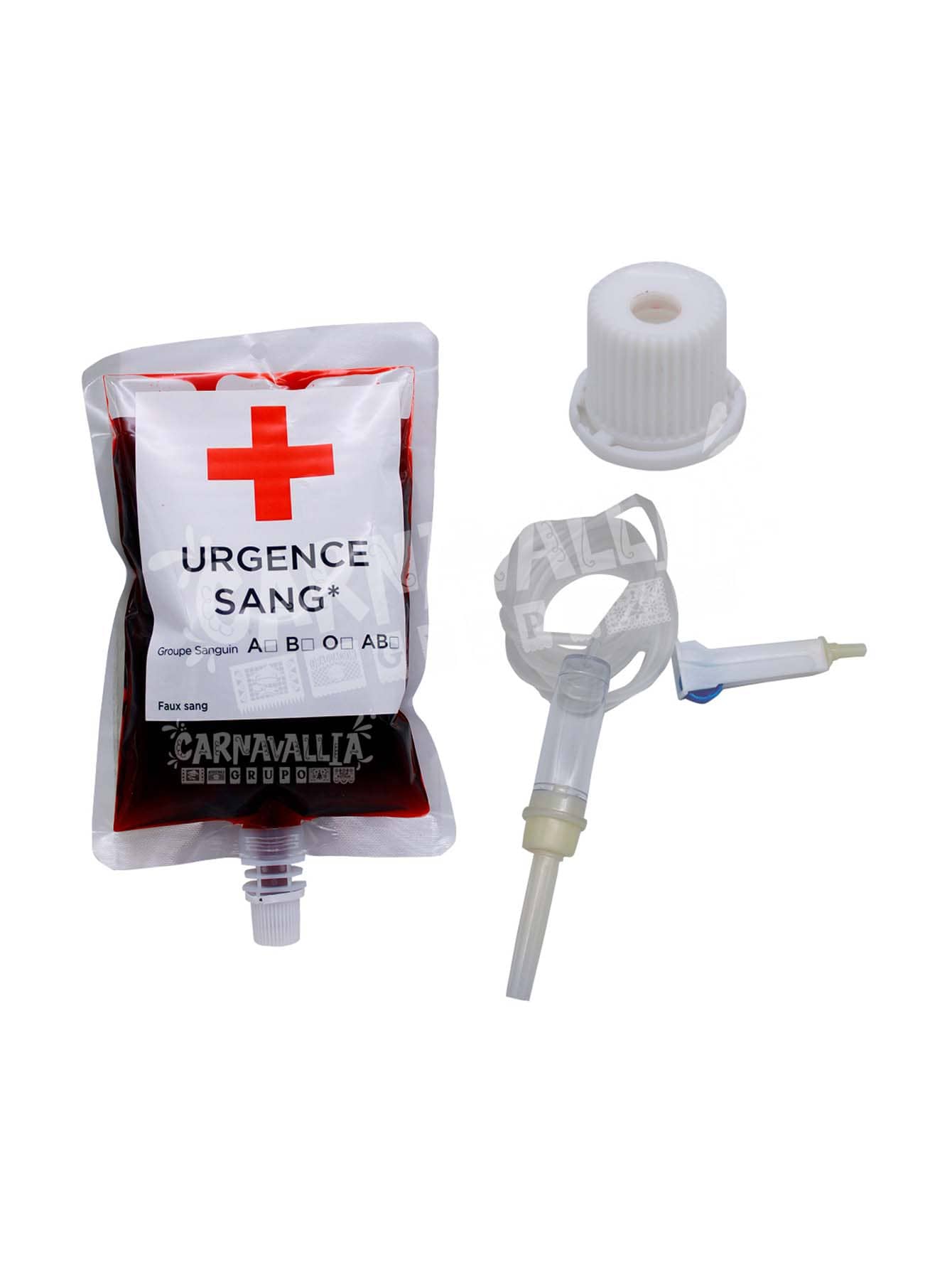 GRUPO CARNAVALLIA Fake Catheter Bag 250ml Zombie Doctor Vampire Halloween Costume Props - Red - View 1