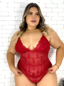Plus Size Sexy Lingerie - Rojo - Ver 1