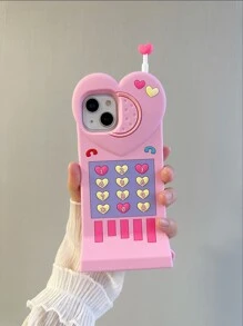 Heart Decor Phone Case - Multicolor - View 1