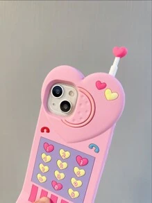 Heart Decor Phone Case - Multicolor - View 2