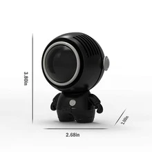 Mini Portable Fan Outdoor Leafless Fan USB Rechargeable Low Noise Astronaut Fan - Black - View 2