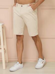 Men Shorts - 米色 - 查看 4