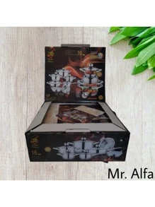 Bateria MR. ALFA 16 piezas, alta tecnologia acero inoxidable con termo control en tapas; BATERIAS DE COCINA - Plateado - Ver 4