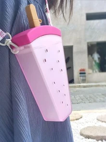 Cantinflora  Water Bottle With Multicolor Watermelon Popsicle Design For Girls Resistant Cute 320ml With Strap And Kawaii - Multicolor - View 2