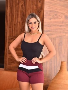 Women Shorts - 酒紅色 - 查看 2