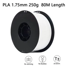 EasyThreed 3D 打印耗材 PLA 250g 优质光滑表面，80M 长度 1.75mm 直径 3D 打印机耗材 3D 打印机 PLA 耗材 - 白色 - 查看 2