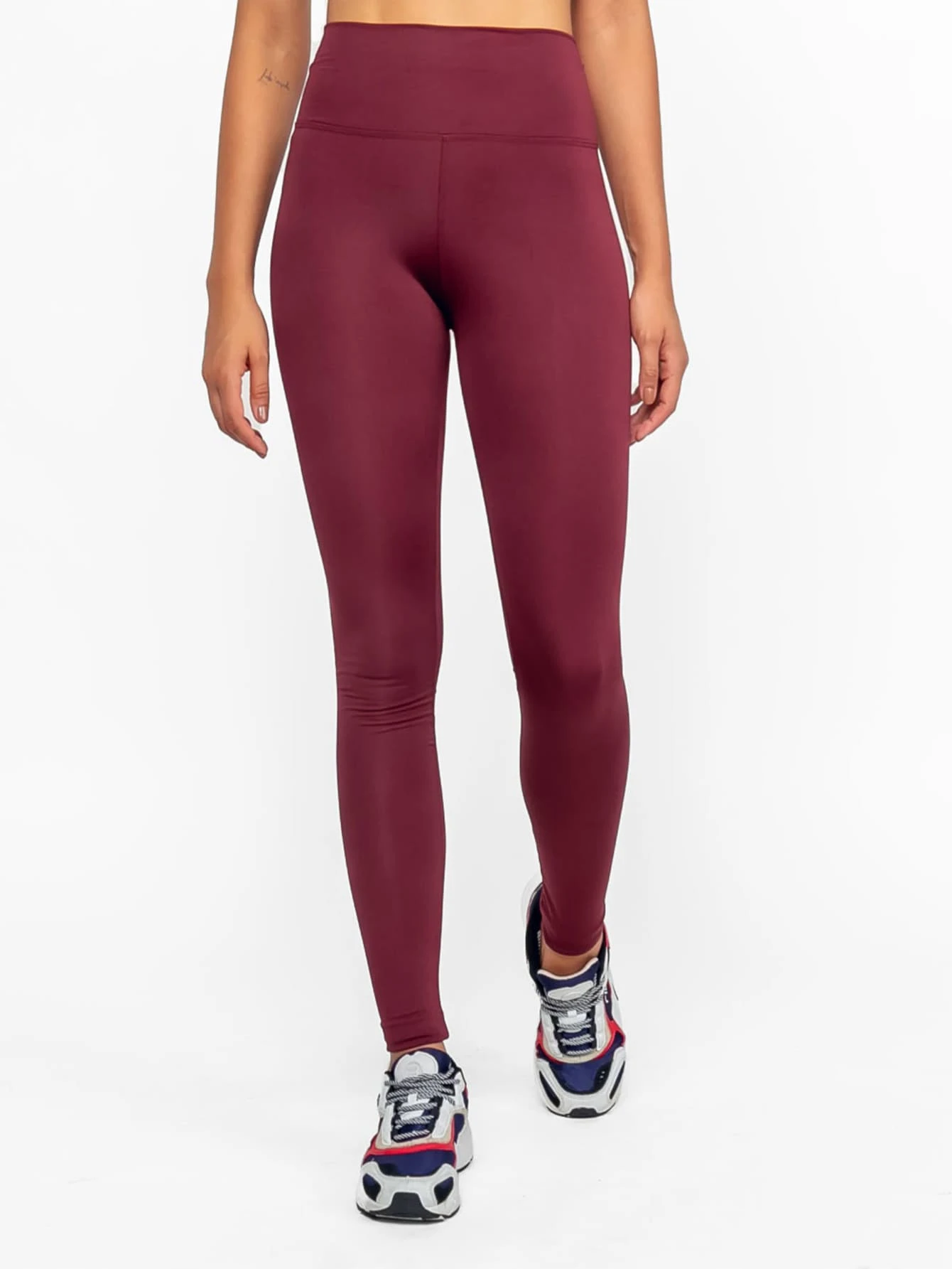 Women Leggings - 酒紅色 - 查看 1