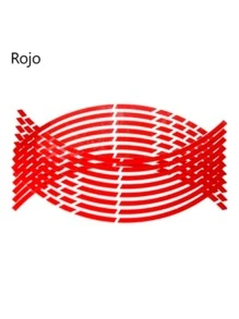 Vmingo Tira Cortes Reflejante Cinta Pegatina Auto Moto Rin 15-18 Sticker Calcomania Universal Vinil Reflejante Tira Rin 15 16 17 18 Auto Carro Bicicleta Moto Motocicleta Llanta 4 Lados Decorativo Tunning Vmingo Me - Rojo - Ver 2