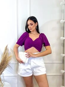 Women Tops - 紫色 - 查看 5