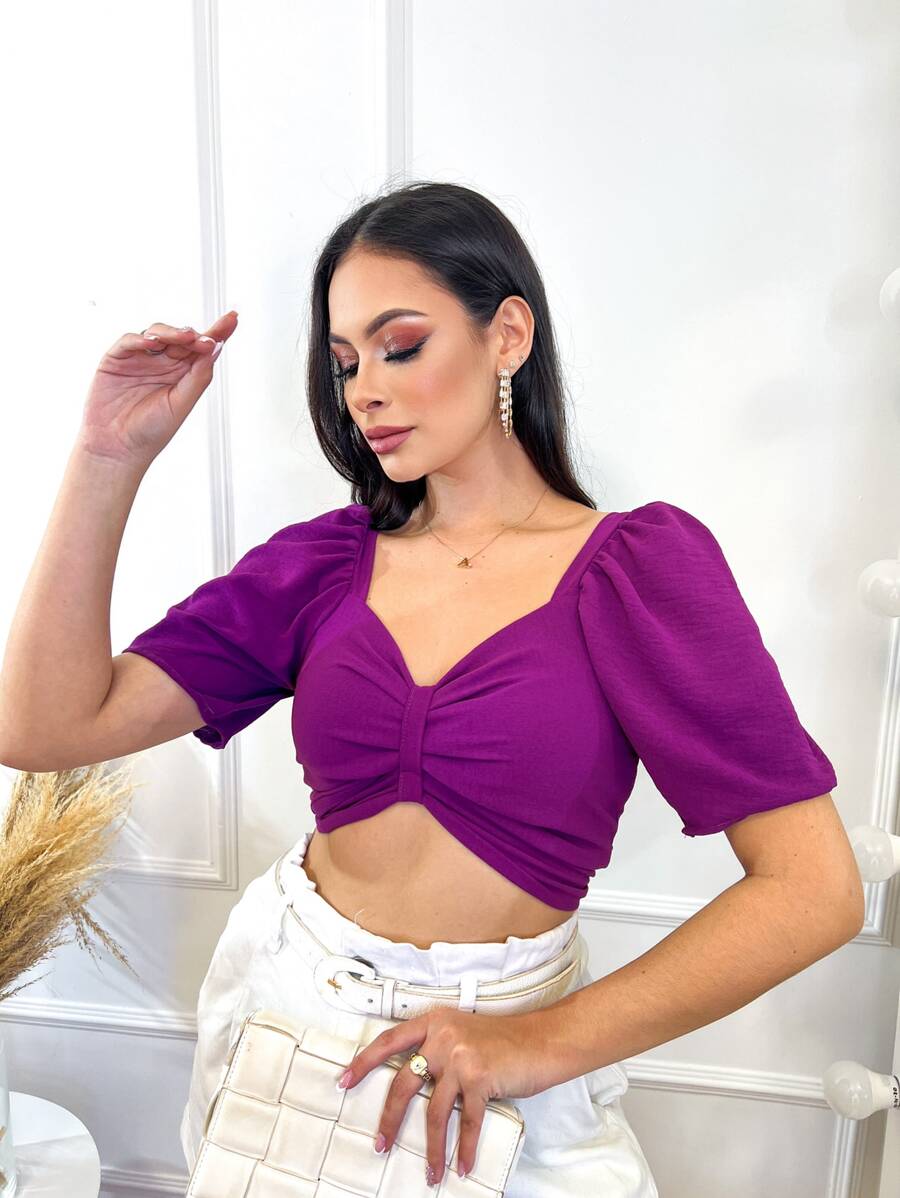 Women Tops - 紫色 - 查看 1