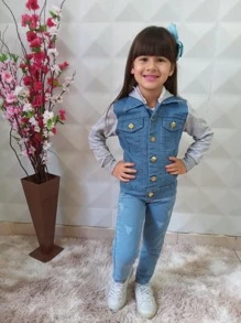 Young Girls Denim Jackets & Coats - Rửa nhẹ - Xem 1