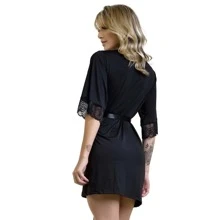 Plus Size Robes & Robe Sets - Black - View 5