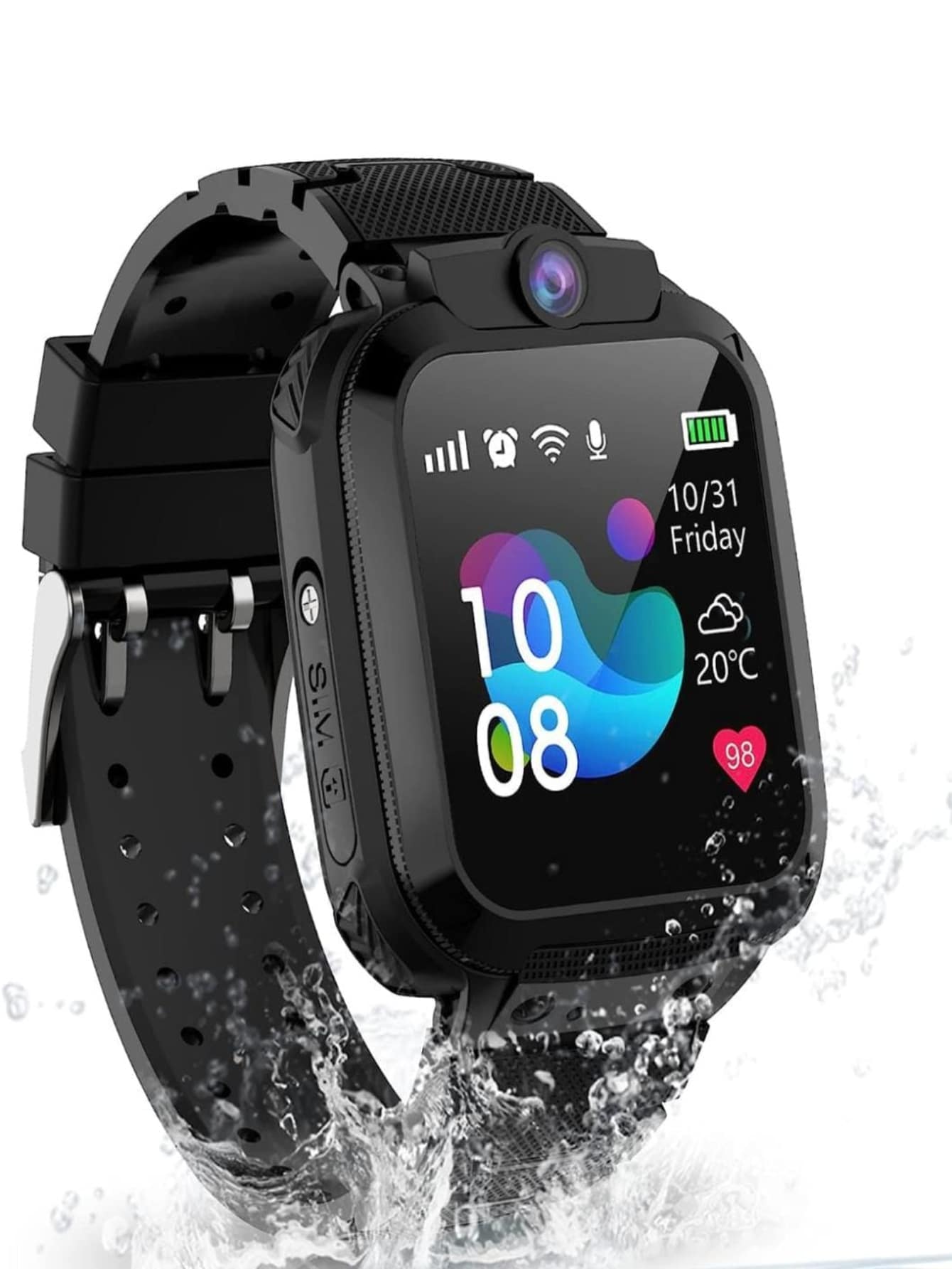 Reloj Inteligente Smartwatch Kids Niños Gps Llamadas Camara - Negro - Ver 1