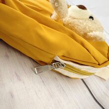 Mochila escolar XV-41 bolsa para la escuela con personaje de oso mochila funcional resistente y decorativa ideal para estudiantes de primaria organización de útiles escolares y estilo moderno - Amarillo Mostaza - Ver 3