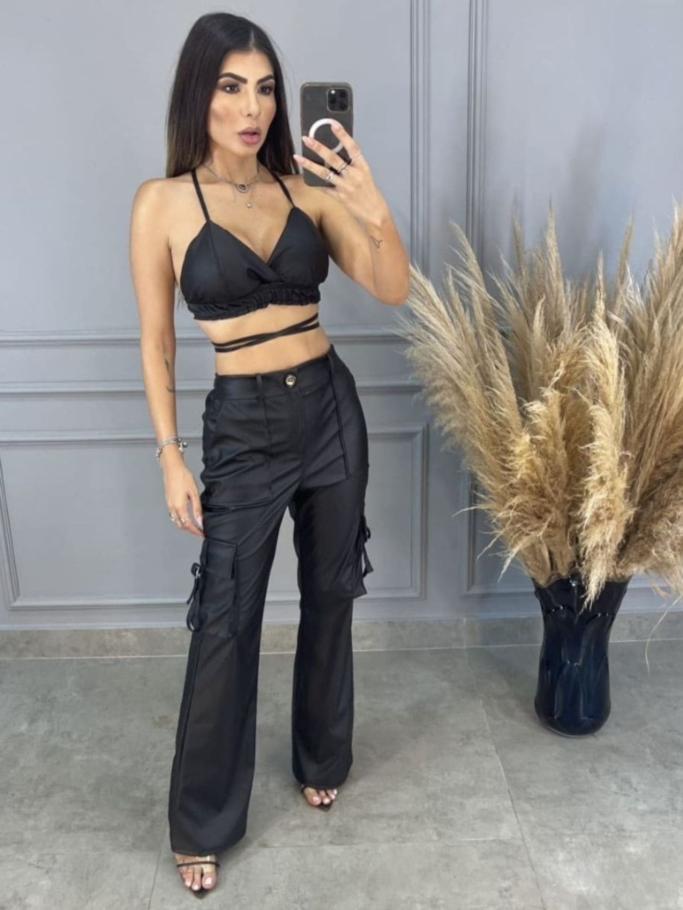 Women Two-piece Outfits - màu đen - Xem 1