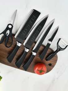 Accesorios de Cocina VAJ.06 set de ccuchillos resistentes y afilados de acero inoxidable proporciona un soporte estable de alta calidad que mejoran la eficiencia en la cocina ELE-GATE - Negro - Ver 2