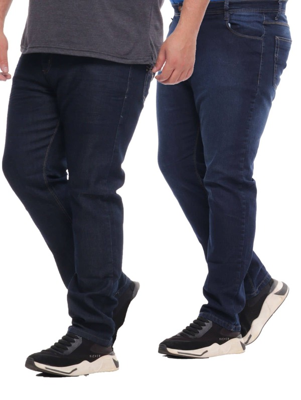 kit 2 calça jeans plus size masculino tamanhos grandes 50 ao 58 variadas