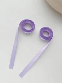2pcs Fashionable Hair Ties For Double Ponytail, Colorful Ropes - Purple - View 2