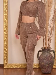 Women Two-piece Outfits - 摩卡棕 - 查看 1