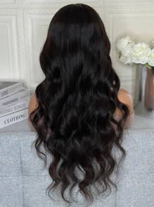 black synthetic lace wig - Black - View 4