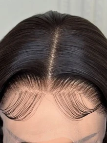 black synthetic lace wig - Black - View 7