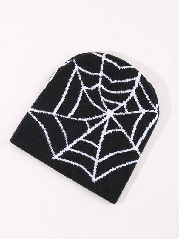 1 PC Y2K Hat Elastic Men Spider Trend Knit Hat Warm graphic Beanies
