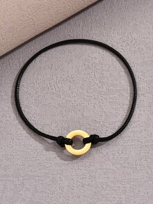 1 Miếng Đen Thép không gỉ Có thể điều chỉnh Váy rộng Chi tiết Nam Vòng tay - Nhiều màu - Xem 4