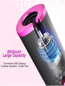 Modelador De Cachos Ferro Ondulador Automático Sem Fio Com Bateria Recarregável - Multicolorido - Visão 5