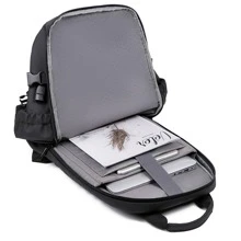 Luxury Black Backpack Schoolbag 15.6" Laptop Bag USB Men Backpacks Rucksack Computer Backbag Travel Daypack Fall Winter Backpack Travel Backpack Bag - Black - View 5