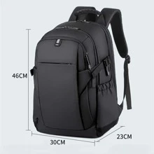 Luxury Black Backpack Schoolbag 15.6" Laptop Bag USB Men Backpacks Rucksack Computer Backbag Travel Daypack Fall Winter Backpack Travel Backpack Bag - Black - View 11