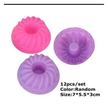 12pz Molde Silicon Colores Rosca Gelatina Mini Reposteria Panque Horneado Cocina - Multicolor - Ver 3