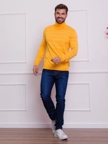 Men Sweaters - Màu Mù tạt vàng - Xem 4