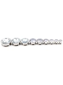 2 Aço Inoxidável Zircônia Cúbica Cristal Parafuso Orelha Túneis Plugues Expansor Maca Medidores Brincos Jóia De Piercing