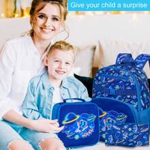 3PCS Girls Backpack, 16" Kids Sequins Tie-dye Bookbag with Lunch Box, Elementary Preschool Kindergarten School Bag Set - WF 17 astronauts 3PCS - View 9