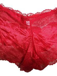 Pack Of 12 Satin Elastic Lace Boxer Briefs Panties Semi Transparent Floral Design Different Colors And Models - 彩色 - 查看 3