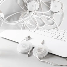 1入組電纜整理盒,適用於耳機和手機充電器、繞線器、電纜管理工具 - 無色 - 查看 2