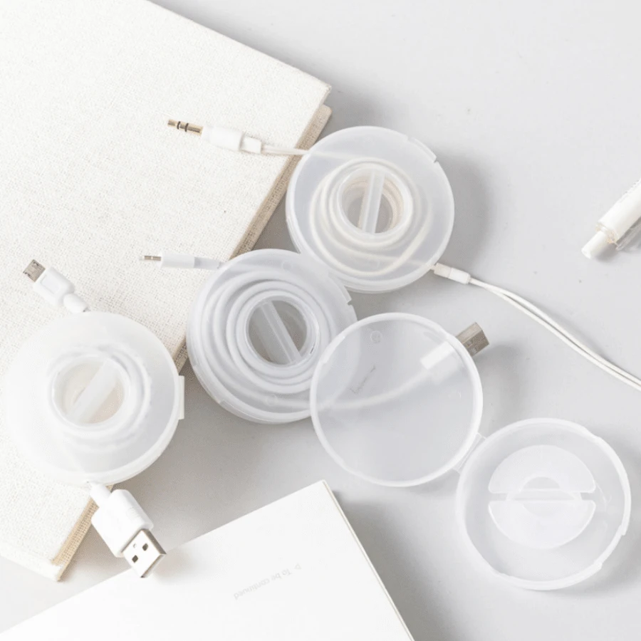 1入組電纜整理盒,適用於耳機和手機充電器、繞線器、電纜管理工具 - 無色 - 查看 1